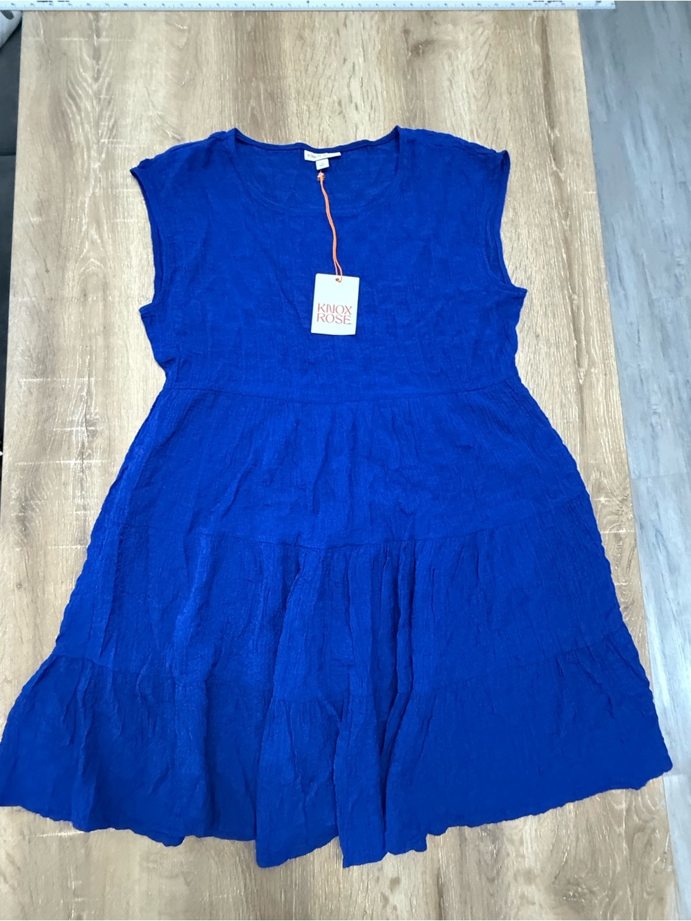 Knox Rose Cobalt Blue Tiered Mini Dress